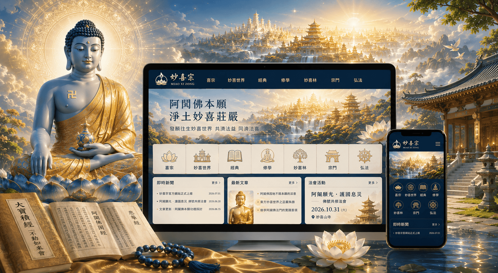 妙喜宗官方網站正式上線，整合經典、修學、弘法資訊，提供大眾完整學習平台。